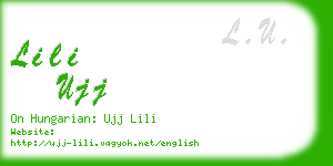 lili ujj business card